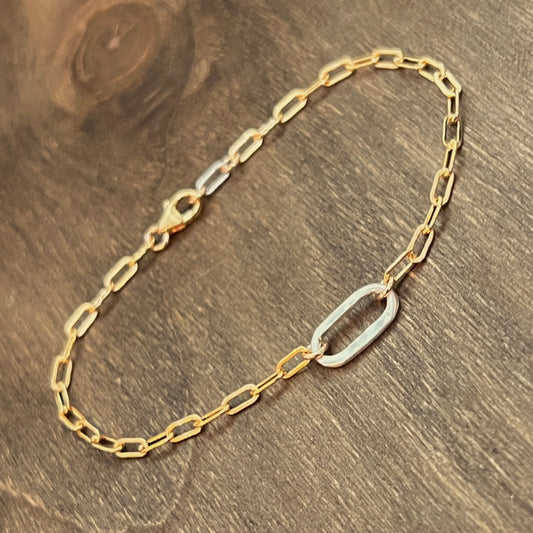 Sovereign Bracelet Sm Gold Chain with SS Link -  Mixed Metal